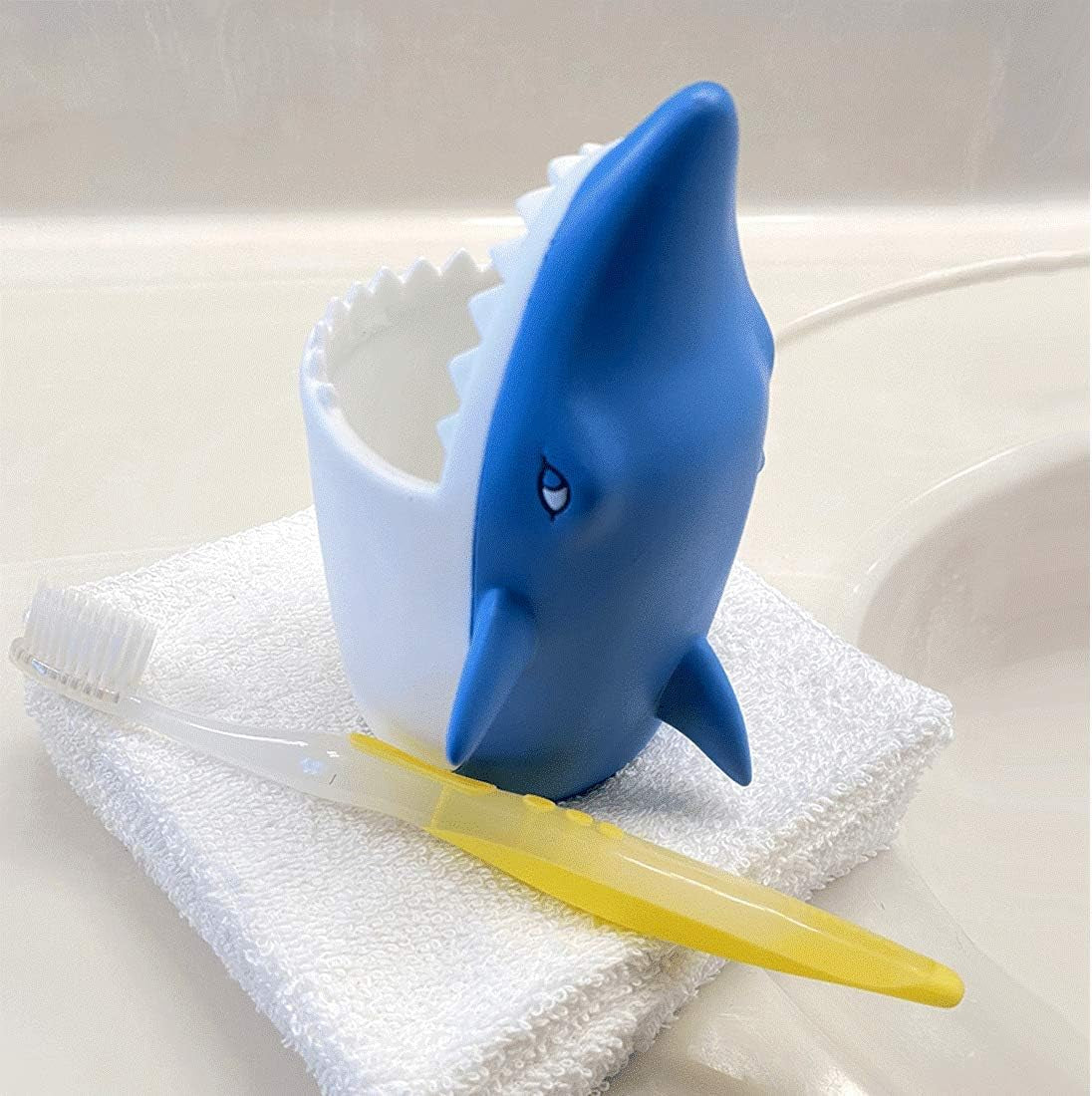 Fun Kids Animal Toothbrush Holder, Bathroom Organizer, Pencil Cup - Shark